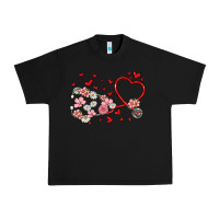 Black valentine's day stethoscope Urban Heavy Tee - MaliasSmallBusiness