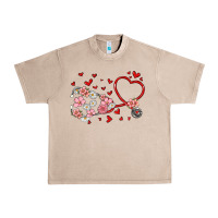 French Oak valentine's day stethoscope Urban Heavy Tee - MaliasSmallBusiness