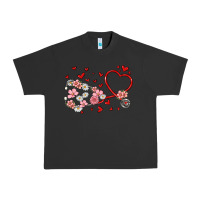 Pigment Black valentine's day stethoscope Urban Heavy Tee - MaliasSmallBusiness