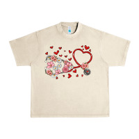 Sandshell valentine's day stethoscope Urban Heavy Tee - MaliasSmallBusiness