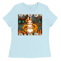 Baby Blue Rabbit daisy sunflower leopard 20oz tumbler Ladies Tee - Neo Western