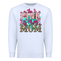 White The pink is for my Mom Cancer Awareness Premium Sweatshirt - HowdyJamesFarm