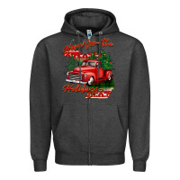 Charcoal Heather home for the holidays michigan Zipper Hoodie - BarkalooDesign