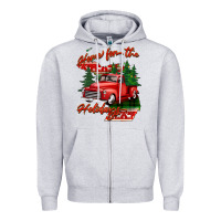 Heather Grey home for the holidays michigan Zipper Hoodie - BarkalooDesign