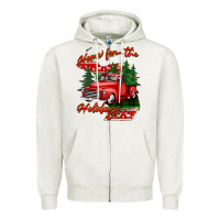Oatmeal Heather home for the holidays michigan Zipper Hoodie - BarkalooDesign