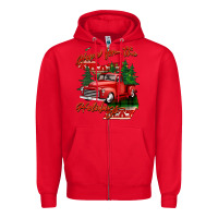 Red home for the holidays michigan Zipper Hoodie - BarkalooDesign