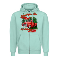 Seafoam home for the holidays michigan Zipper Hoodie - BarkalooDesign