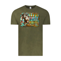 Vintage Olive live love ride horse Vintage Tee - LillyAllenDesigns