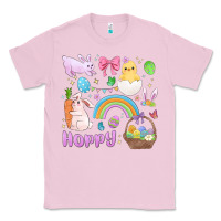 Bubblegum Pink easter hoppy bunny Classic Tee - MaliasSmallBusiness