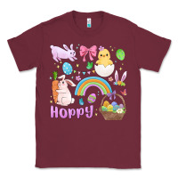 Burgundy easter hoppy bunny Classic Tee - MaliasSmallBusiness