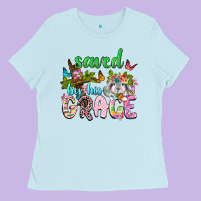 Saved By His Grace Ladies Tee Designed By Neo Western