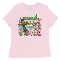 Bubblegum Pink Saved by his grace Ladies Tee - Neo Western