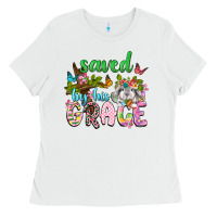 White Saved by his grace Ladies Tee - Neo Western