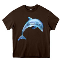 Chocolate Brown dolphin Heavy Core Tee - BarkalooDesign