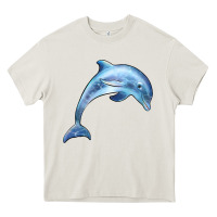 Cream dolphin Heavy Core Tee - BarkalooDesign