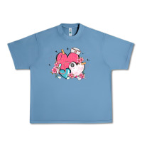 Pebble Blue nurse hearts Urban Heavy Tee - MaliasSmallBusiness