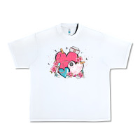 White nurse hearts Urban Heavy Tee - MaliasSmallBusiness