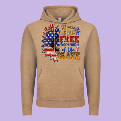 Home Of The Free Because Of The Brave Vintage Hoodie Designed By Nancycooperartshop