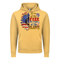 Vintage Mustard home of the free because of the brave Vintage Hoodie - NancyCooperArtShop