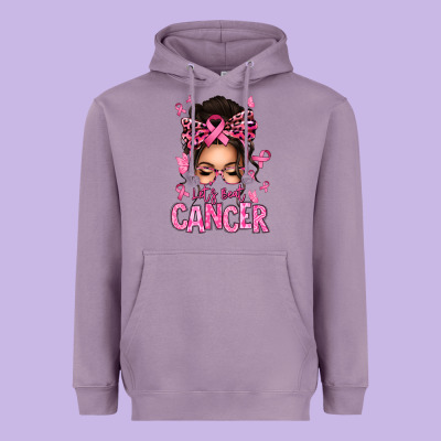 Lets Beat Cancer Afro Messy Bun Heavyweight Hoodie Designed By Texasbilliewilder