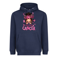 Navy lets beat cancer afro messy bun Heavyweight Hoodie - texasbilliewilder