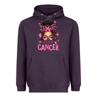 Plum lets beat cancer afro messy bun Heavyweight Hoodie - texasbilliewilder