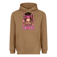 Toasted Coconut lets beat cancer afro messy bun Heavyweight Hoodie - texasbilliewilder
