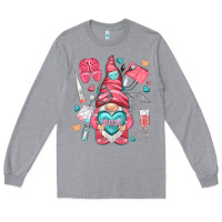 Heather Grey nurse with heart Long Sleeve Tee - NancyCooperArtShop
