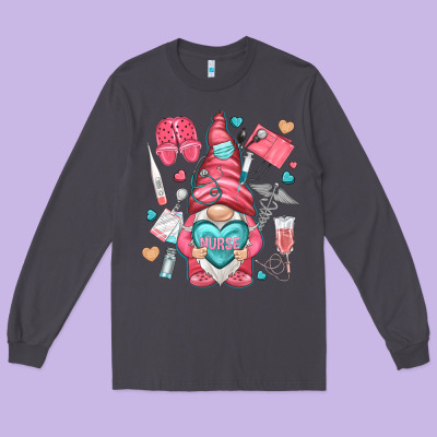 Nurse With Heart Long Sleeve Tee Designed By Nancycooperartshop