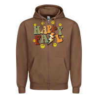 Chestnut happy fall smiley face Zipper Hoodie - BarkalooDesign