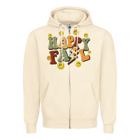 Sandshell happy fall smiley face Zipper Hoodie - BarkalooDesign