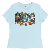 Baby Blue love my tribe Ladies Tee - SublimationCraftShop