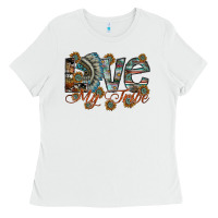 White love my tribe Ladies Tee - SublimationCraftShop