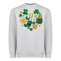 Heather Grey st. patrick heart doodle Heavyweight Sweatshirt - MaliasSmallBusiness