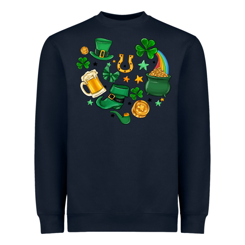 St. Patrick Heart Doodle Heavyweight Sweatshirt by MaliasSmallBusiness | Teevron