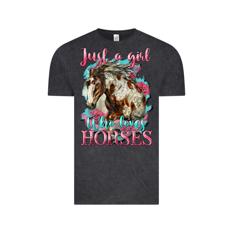 Just A Girl Who Loves Horses Mustang Vintage Tee by LillyAllenDesigns | Teevron
