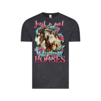 Vintage Black just a girl who loves horses mustang Vintage Tee - LillyAllenDesigns