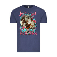 Vintage Denim just a girl who loves horses mustang Vintage Tee - LillyAllenDesigns