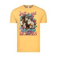 Vintage Mustard just a girl who loves horses mustang Vintage Tee - LillyAllenDesigns