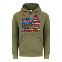Vintage Olive god bless america Vintage Hoodie - NancyCooperArtShop