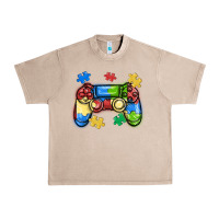 French Oak autism awareness video game controller Urban Heavy Tee - MaliasSmallBusiness