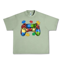 Oil Green autism awareness video game controller Urban Heavy Tee - MaliasSmallBusiness