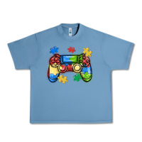Pebble Blue autism awareness video game controller Urban Heavy Tee - MaliasSmallBusiness