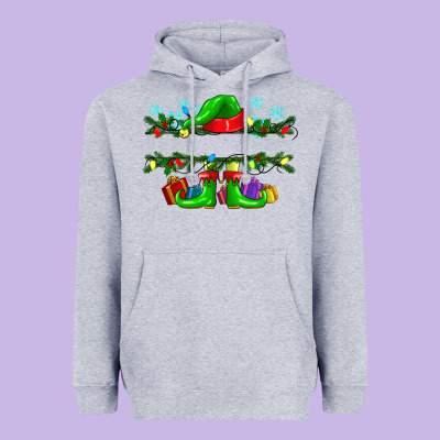 Custom Name Christmas Elf Heavyweight Hoodie Designed By Texasbilliewilder
