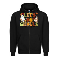 Black halloween lets go ghouls Zipper Hoodie - BarkalooDesign