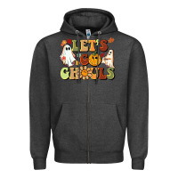 Charcoal Heather halloween lets go ghouls Zipper Hoodie - BarkalooDesign