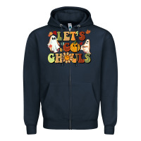 Navy halloween lets go ghouls Zipper Hoodie - BarkalooDesign