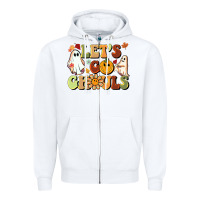 White halloween lets go ghouls Zipper Hoodie - BarkalooDesign