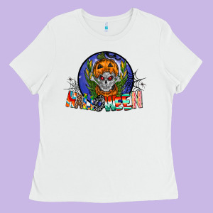Halloween Ladies Tee Designed By Cowhidedigitalart