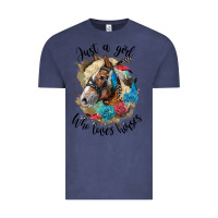 Vintage Denim just a girl who loves horses haflinger Vintage Tee - LillyAllenDesigns